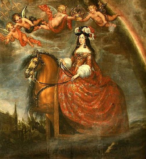Francisco Rizi Equestrian portrait of Marie Louise d'Orleans Norge oil painting art